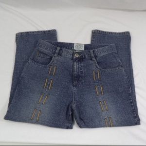 Womens Stretch Capris High Waist Cropped Jeans